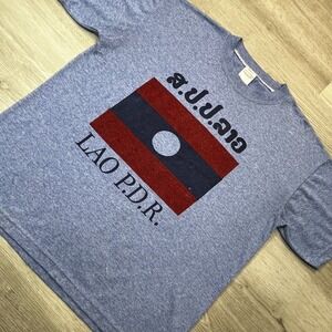 Lao PDR‎ Flag Disney Americanwear T-Shirt Small Graphic Print Vintage Rare